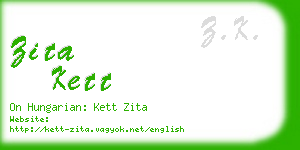 zita kett business card